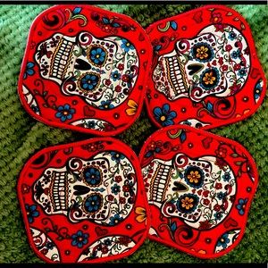 Sugar skull coaster set